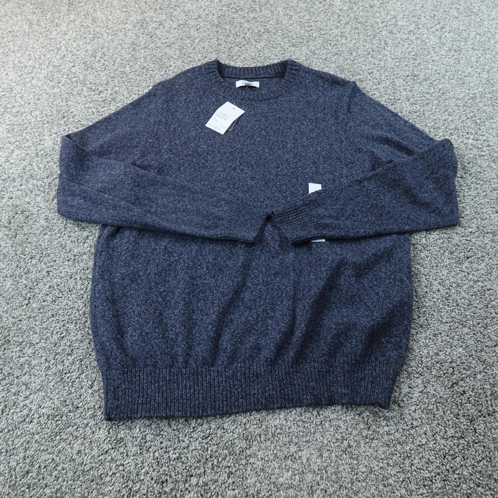 NEW Croft Barrow Sweater Mens L Blue Donegal Ragg Knit Crewneck Pullover Casual - Picture 2 of 9